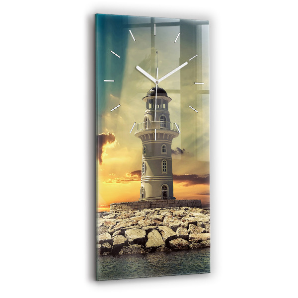 Vertical wall clock Lighthouse on the water