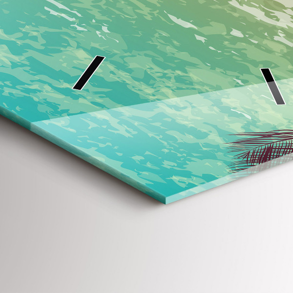 Vertical wall clock Tropical palm trees