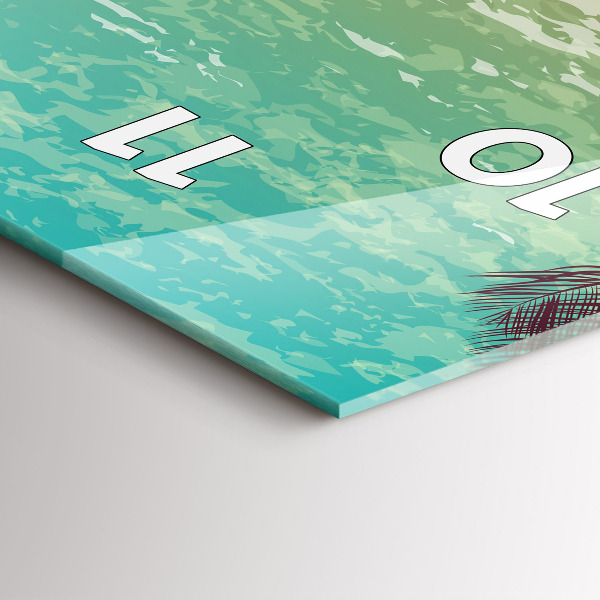 Vertical wall clock Tropical palm trees