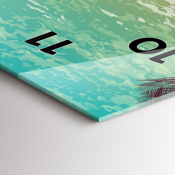 Vertical wall clock Tropical palm trees