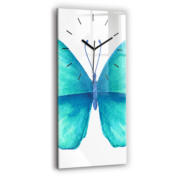 Vertical wall clock Turquoise Summer Butterfly