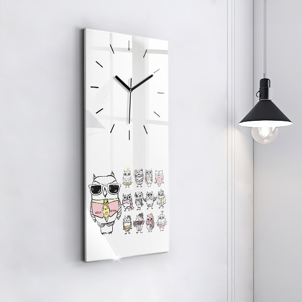 Vertical wall clock Vintage Owl Poster
