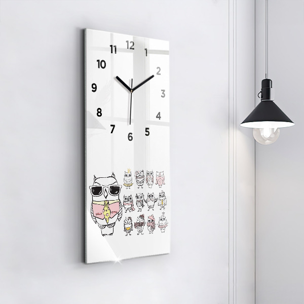 Vertical wall clock Vintage Owl Poster