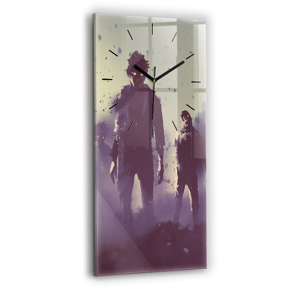 Vertical wall clock Zombies at night - halloween