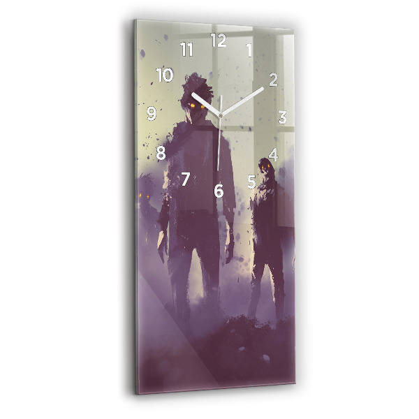 Vertical wall clock Zombies at night - halloween