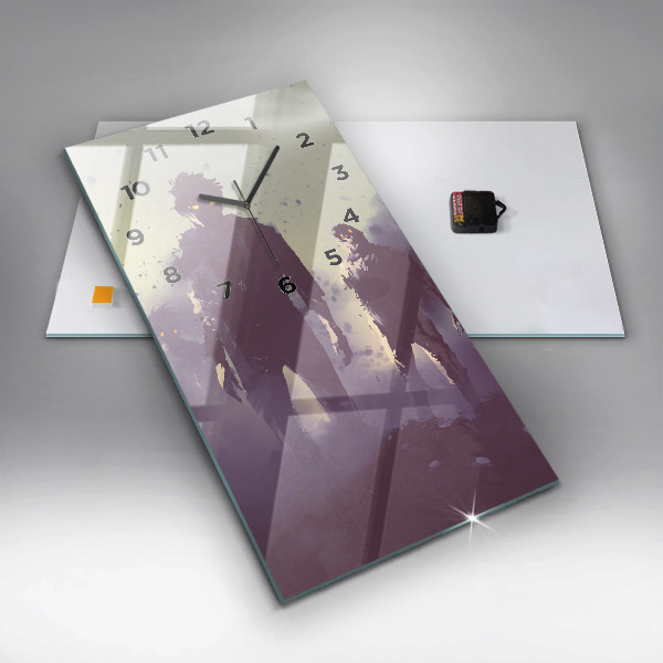 Vertical wall clock Zombies at night - halloween