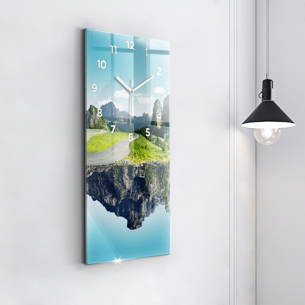 Vertical wall clock Flying Island