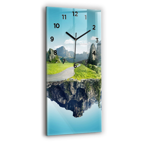 Vertical wall clock Flying Island