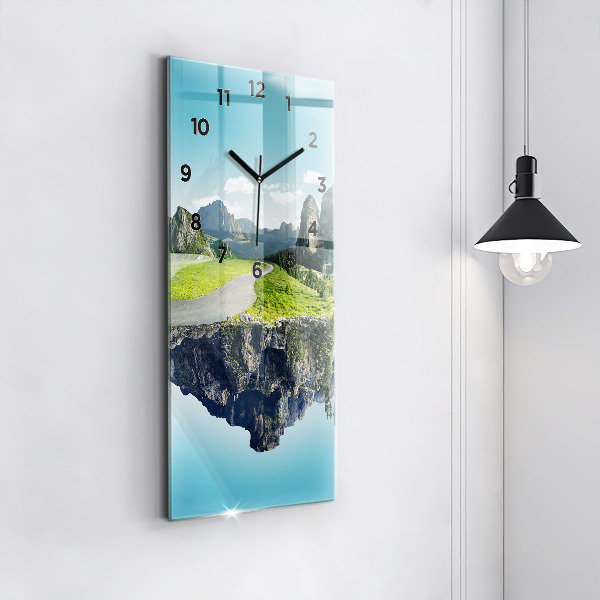 Vertical wall clock Flying Island
