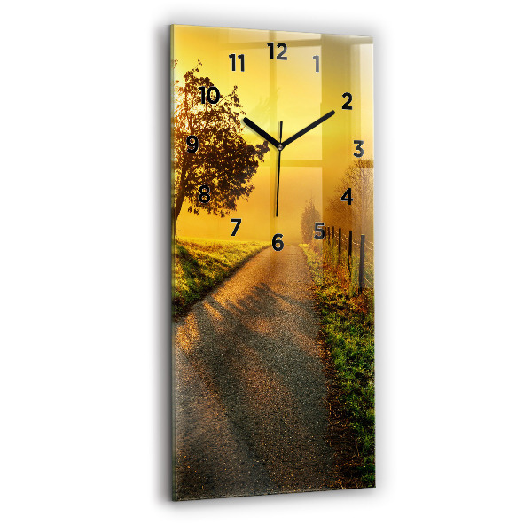 Vertical wall clock Fog at sunrise