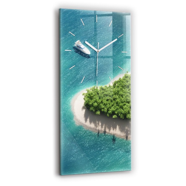 Vertical wall clock Heart Island