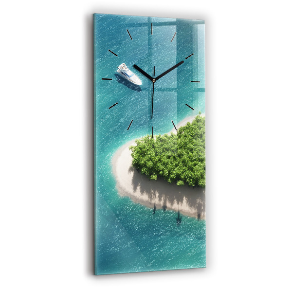 Vertical wall clock Heart Island