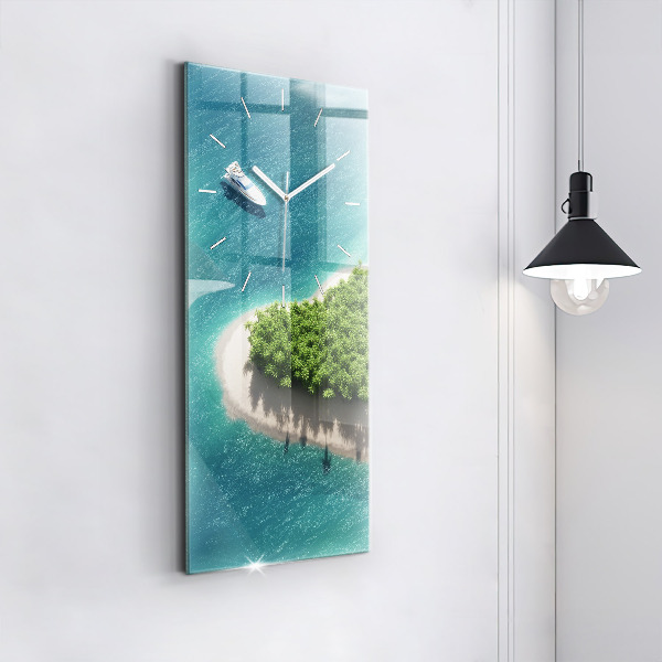 Vertical wall clock Heart Island