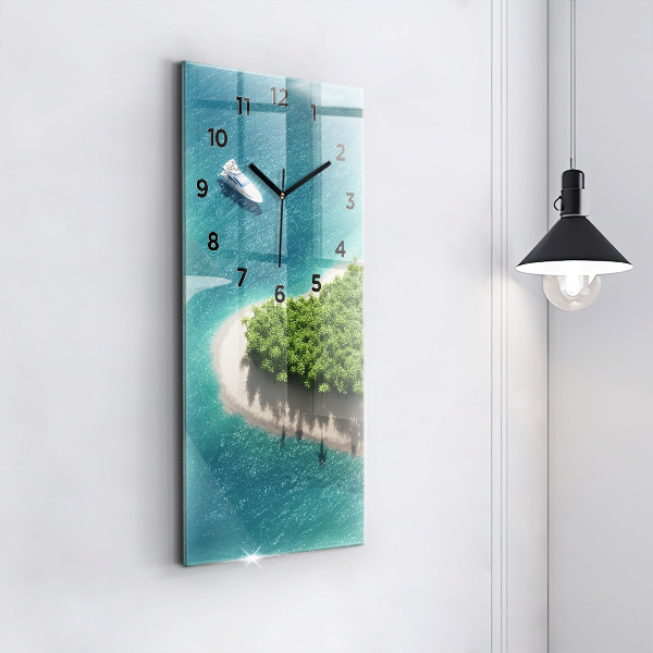 Vertical wall clock Heart Island