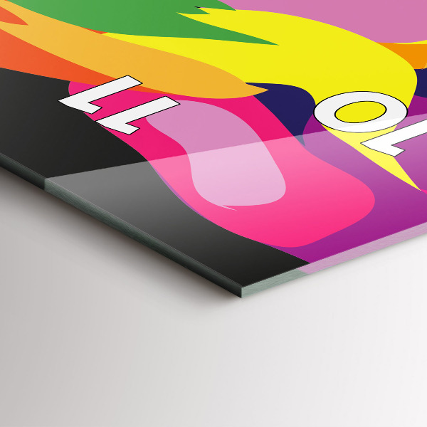 Vertical wall clock Colorful elephant