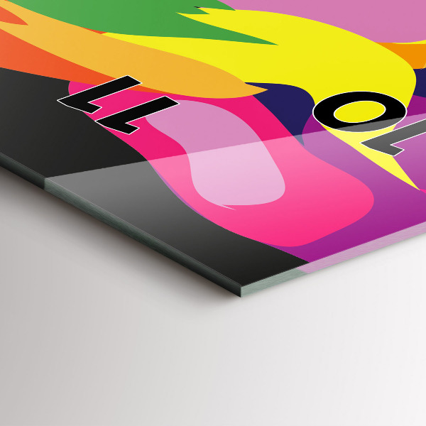 Vertical wall clock Colorful elephant