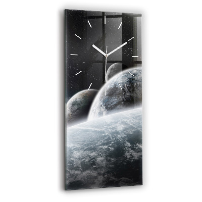 Vertical wall clock Space and planets