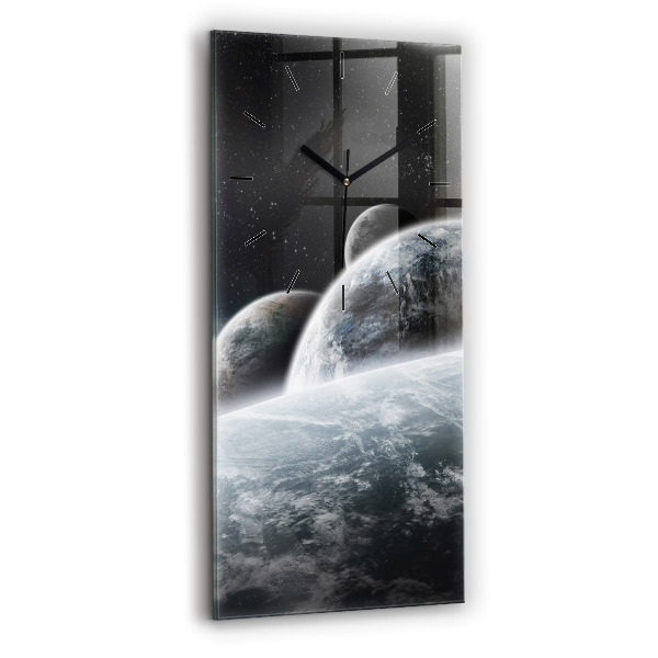 Vertical wall clock Space and planets
