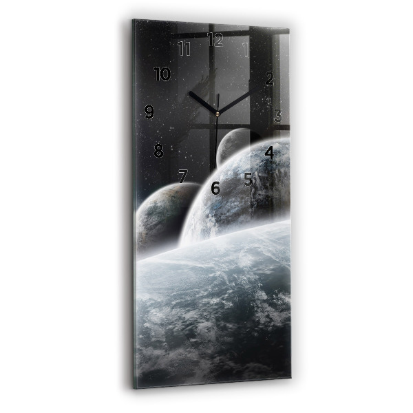 Vertical wall clock Space and planets