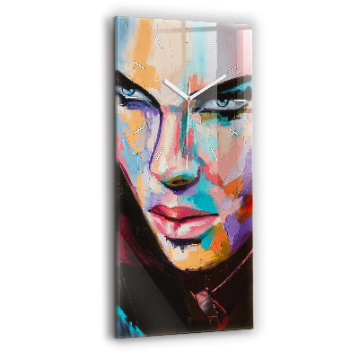 Vertical wall clock Portrait of a woman