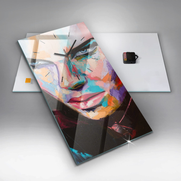 Vertical wall clock Portrait of a woman