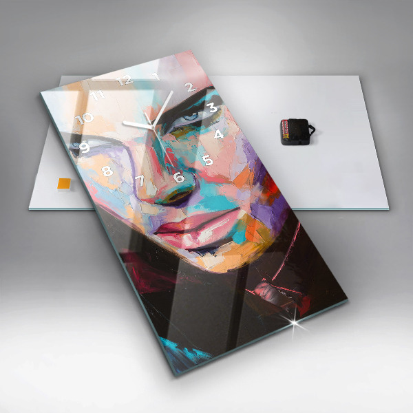 Vertical wall clock Portrait of a woman