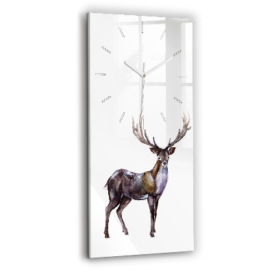 Vertical wall clock Deer king of the wilderness