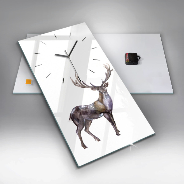 Vertical wall clock Deer king of the wilderness