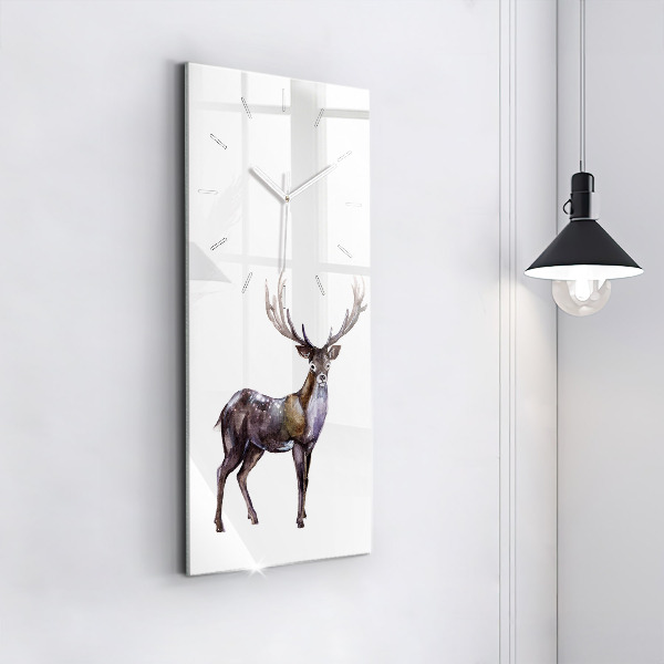 Vertical wall clock Deer king of the wilderness
