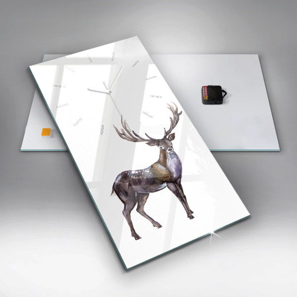 Vertical wall clock Deer king of the wilderness