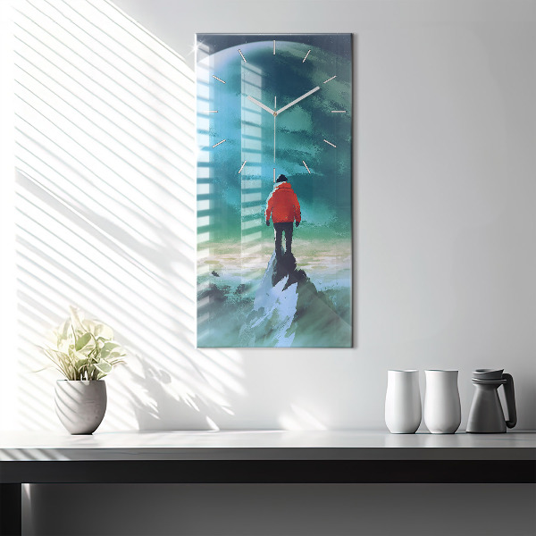 Vertical wall clock Man in the moon