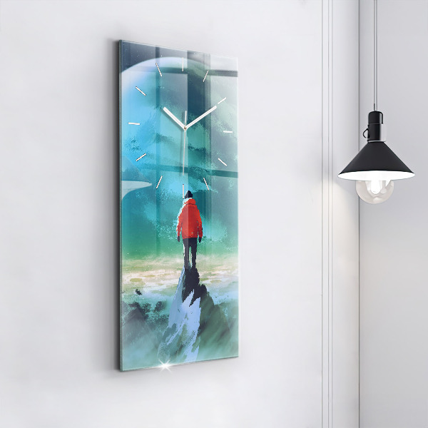 Vertical wall clock Man in the moon