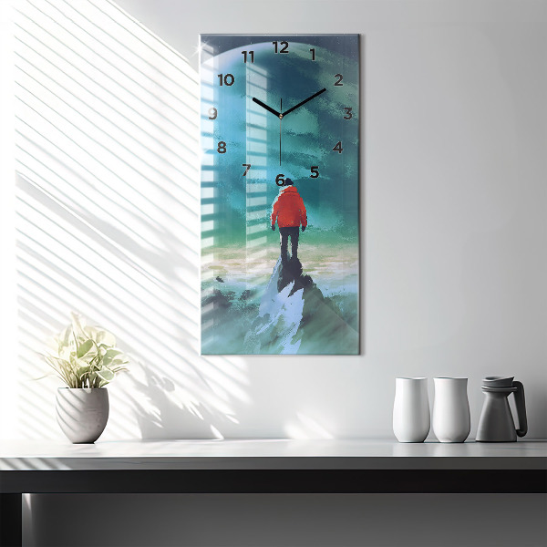 Vertical wall clock Man in the moon