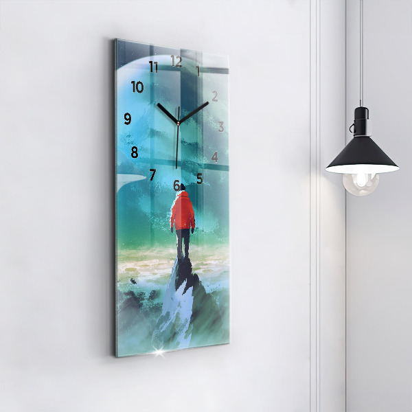 Vertical wall clock Man in the moon