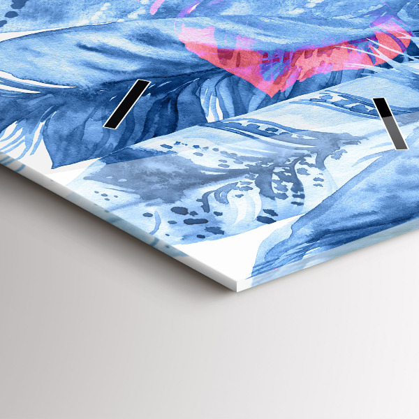 Vertical wall clock Colorful feathers