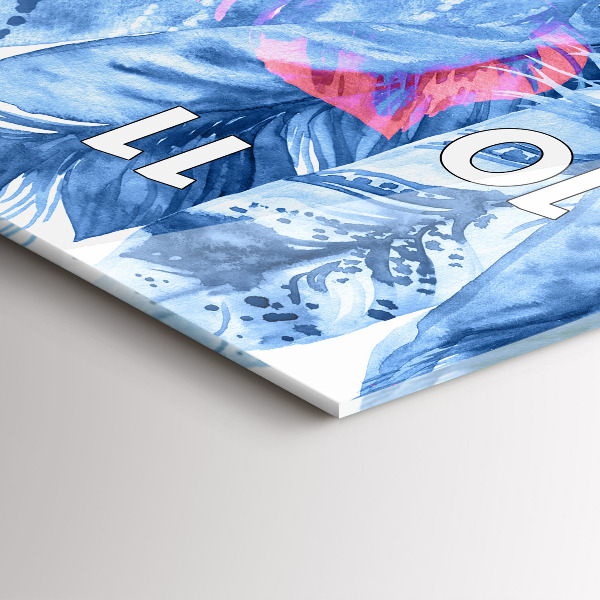 Vertical wall clock Colorful feathers