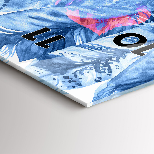 Vertical wall clock Colorful feathers