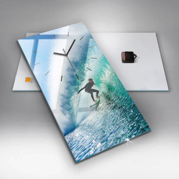 Vertical wall clock Surfing in Hawaii