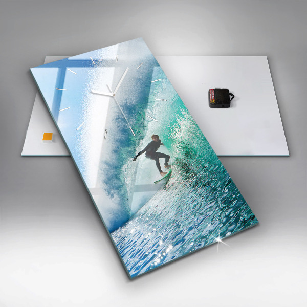 Vertical wall clock Surfing in Hawaii