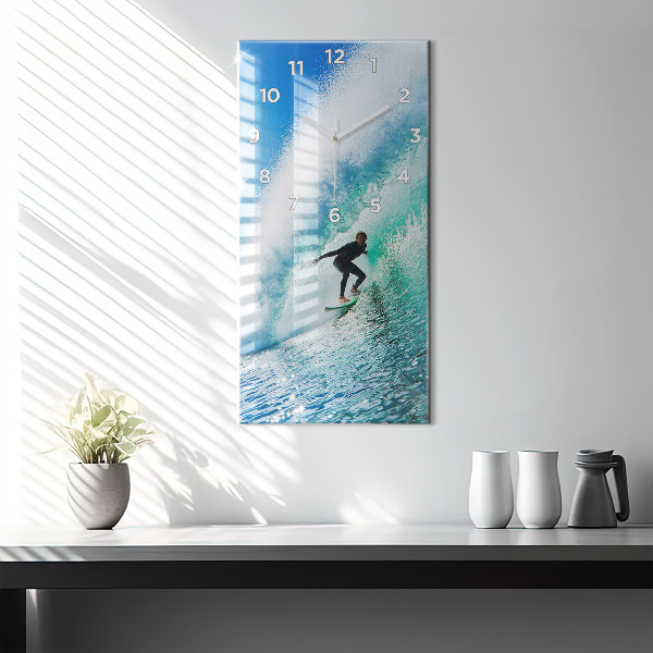 Vertical wall clock Surfing in Hawaii