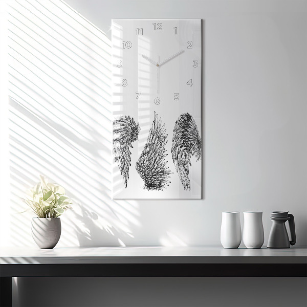 Vertical wall clock Angel wings