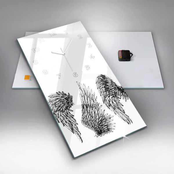 Vertical wall clock Angel wings