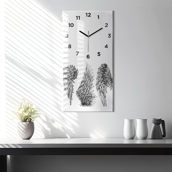 Vertical wall clock Angel wings