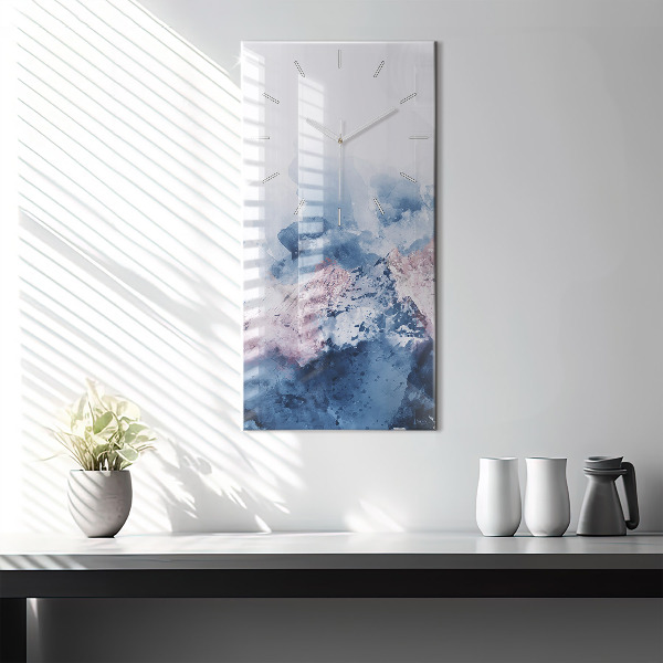 Vertical wall clock Abstract mountain ranges