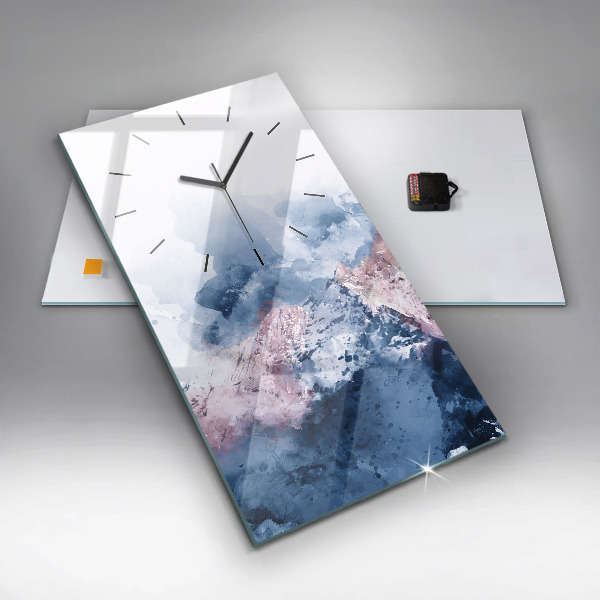 Vertical wall clock Abstract mountain ranges