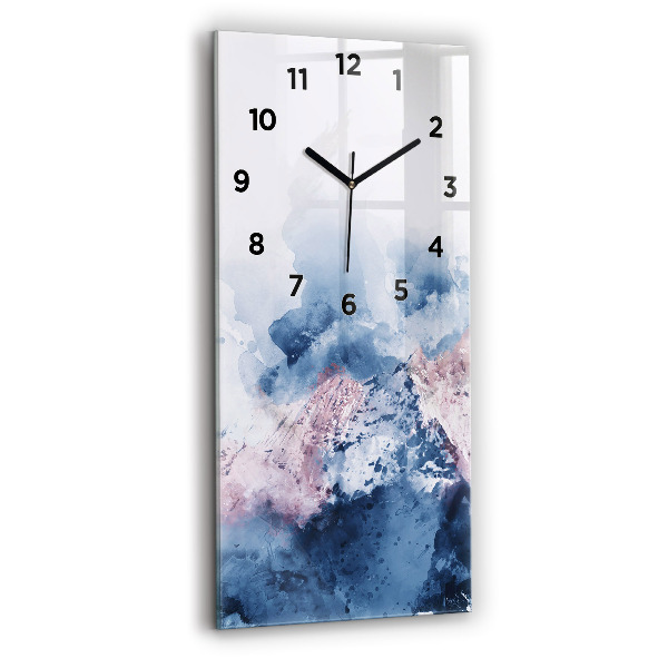 Vertical wall clock Abstract mountain ranges