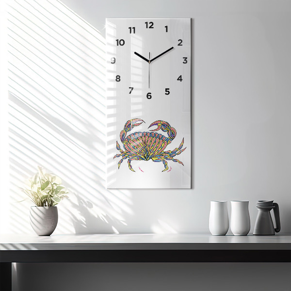 Vertical wall clock Ethnic crab