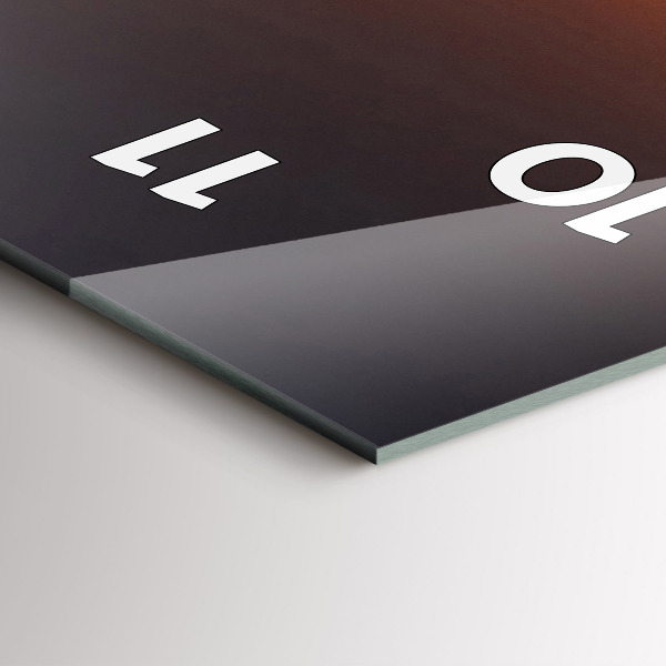 Vertical wall clock Runner and sunset