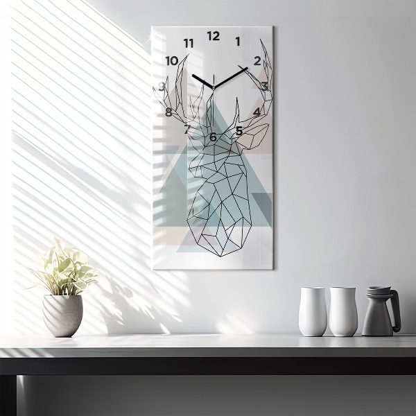 Vertical wall clock Reindeer Scandinavian style