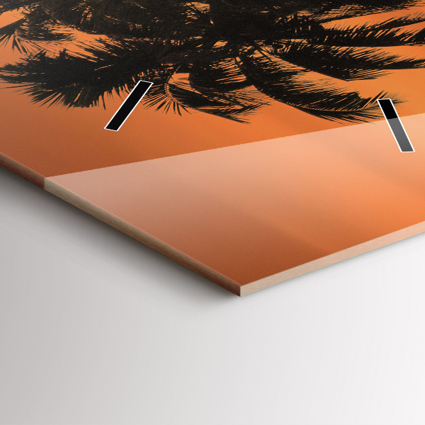 Vertical wall clock Sunset and palm trees